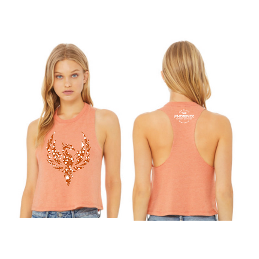 Floral Ladies' Racerback Cropped Tank