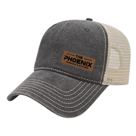 The Phoenix Leather Patch Hat - Trucker Mesh